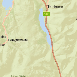 B5289, Lake District National Park, Keswick Street Map