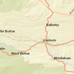 Hanghow Lane, Yorkshire Dales National Park Street Map