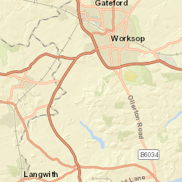 Clumber Lane, Worksop, Nottinghamshire Street Map