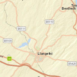 B5111, Llanerchymedd, Isle of Anglesey Street Map