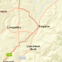 B4343, Tregaron, Ceredigion SY25, UK Street Map