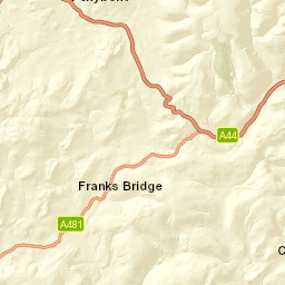 A44, Llandrindod Wells, Powys LD1, UK Street Map