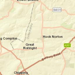 A3400, Warwickshire, UK Street Map