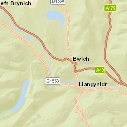 A479, Brecon Beacons National Park, Brecon Street Map