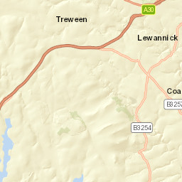 Bolventor, opp Jamaica Inn (Unmarked), Launceston, Cornwall P Street Map