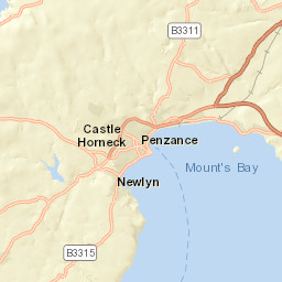 B3315, Penzance, Cornwall TR19, UK Street Map
