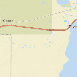 U.S. 2, Hiawatha National Forest, Manistique Street Map