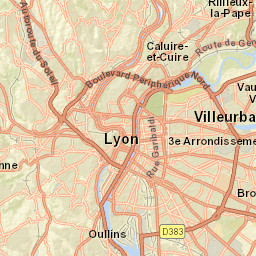Lyon, France Street Map