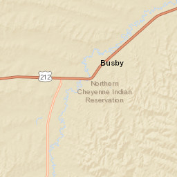 U.S. Highway 212 Busby MT America Street Map