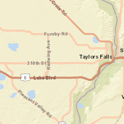 Saint Croix Trail Taylors Falls MN 55084 Street Map