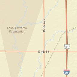 164th Street & Interstate 29 & Co Road 6 6/10 Waterto Street Map