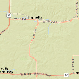 Highway 55, Manistee National Forest, Cadillac Street Map