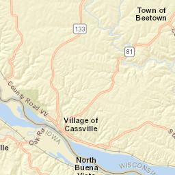 12104-12198 County Highway Vv, Cassville Street Map