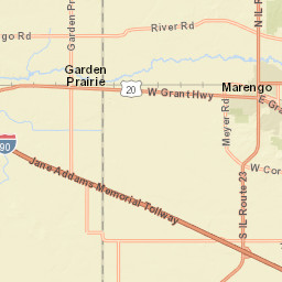 Jane Addams Memorial Tollway, Marengo, IL Street Map