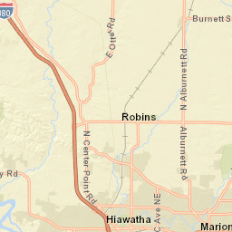 County Home Road & Interstate 380 Toddville IA Street Map