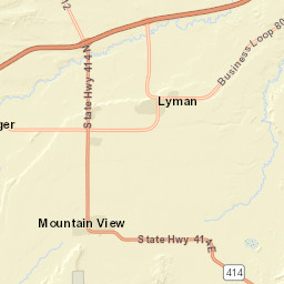 324 WY-414 Mountain View WY Street Map