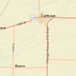 1048 North County Road 1600, Basco, IL Street Map