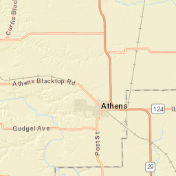 100-198 East Hargrave Street, Athens, IL Street Map