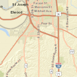 Center, MO, USA Street Map