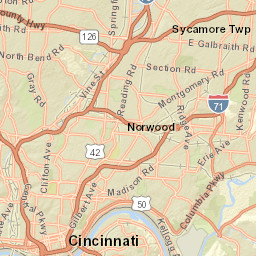 Cincinnati, OH , US Street Map