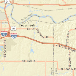 Kansas Turnpike & Interstate 70, Lecompton Street Map