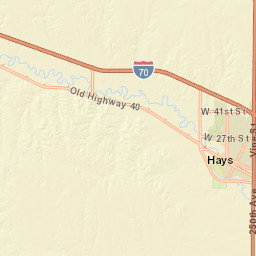 Interstate 70, Hays, KS 67601, USA Street Map