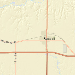 15th Saint Road, Russell, KS 67665, USA Street Map