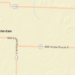 Highway 18, Amsterdam, MO 64723, USA Street Map