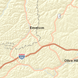 Interstate 64, Olive Hill, KY 41164, USA Street Map