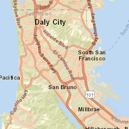 State Highway 35 & Interstate 280, Golden Gate National R Street Map