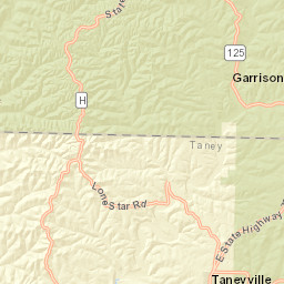 State Highway H, Mark Twain National Forest Street Map