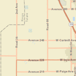 20986-21498 Paige Road North, Tulare, CA Street Map