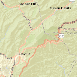 Blue Ridge Parkway, Pisgah National Forest Street Map