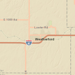 536-598 S Custer St Weatherford OK Street Map