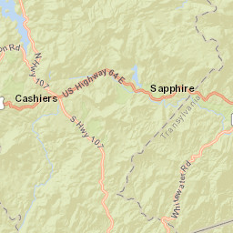 U.S. 64, Nantahala National Forest, Sapphire Street Map