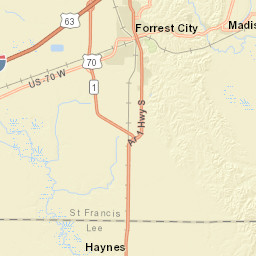 Interstate 40 Forrest City AR 72335 Street Map