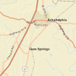AR-51 Arkadelphia Arkansas Street Map