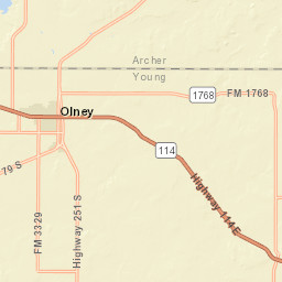 1266-1340 Country Club Road, Olney, TX Street Map