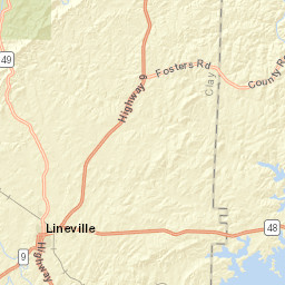88601-88657 State Route 9 Lineville AL Street Map