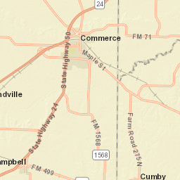 Texas 24 Commerce TX 75428 America Street Map