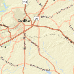 9881-10345 Moores Mill Road, Opelika, AL Street Map