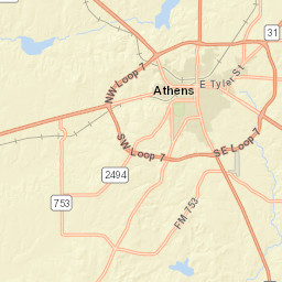 101-199 West Corsicana Street Athens TX Street Map