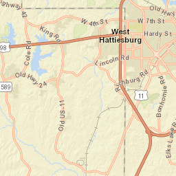 Interstate 59, Hattiesburg, MS 39401, USA Street Map