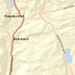 Hægebostad Street Map