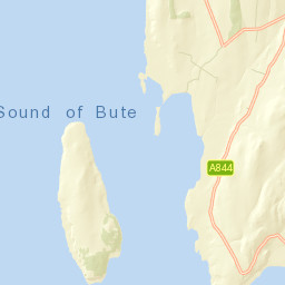 A844, Isle of Bute, Argyll and Bute PA20, UK Street Map