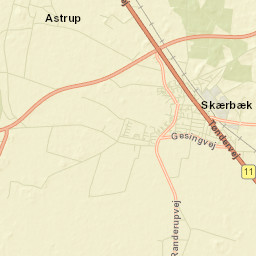 Skaerbaek Street Map