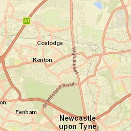 Newcastle upon Tyne, uk Street Map