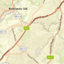 Rowlands Gill Street Map