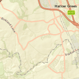 Banesley Lane, Gateshead, Tyne and Wear Street Map