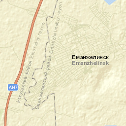 Yemanzhelinsk Street Map
